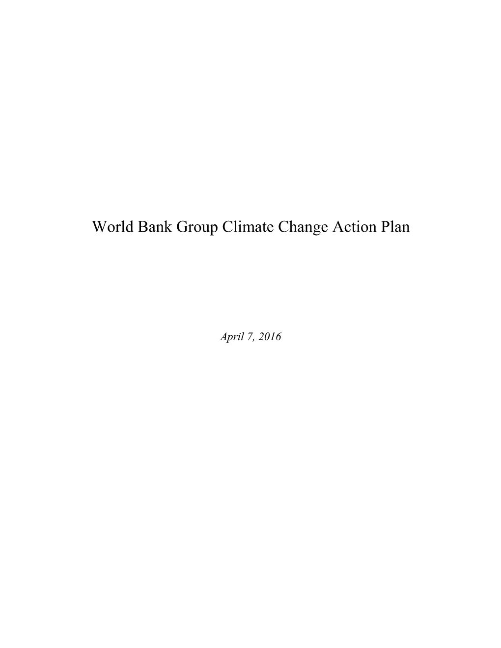 Climate Change Action Plan (CCAP)