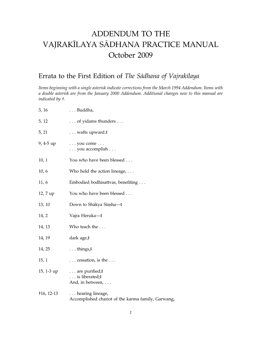 Vajrakilaya Addendum