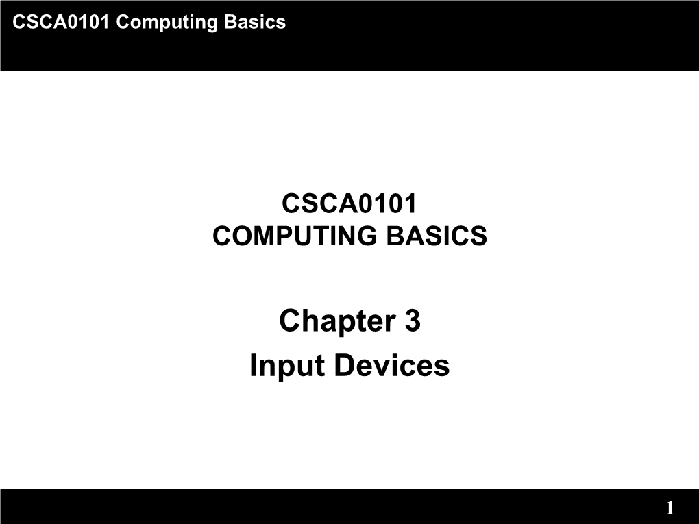 Chapter 3 Input Devices