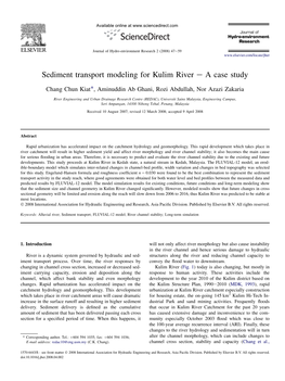 Sediment Transport Modeling for Kulim River E a Case Study