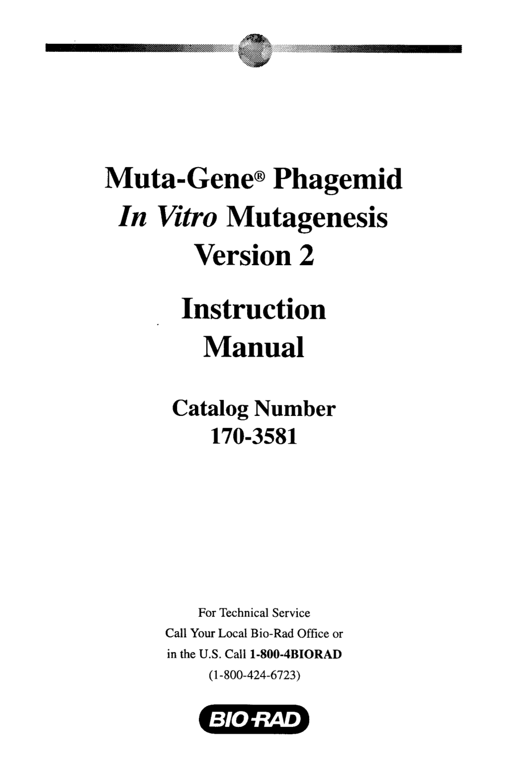 Muta-Gene@ Phagemid in Vitro Mutagenesis Version 2 Instruction Manual