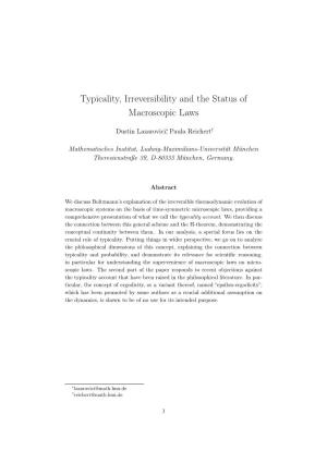 Typicality, Irreversibility and the Status of Macroscopic Laws