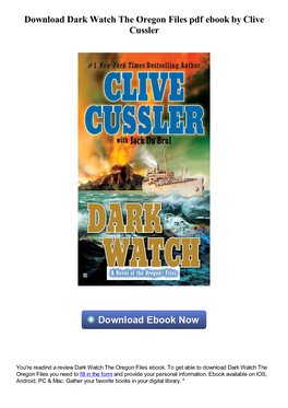 Download Dark Watch the Oregon Files Pdf Book by Clive Cussler