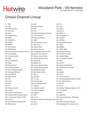 Channel Lineup
