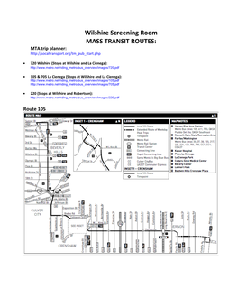 MASS TRANSIT ROUTES: MTA Trip Planner