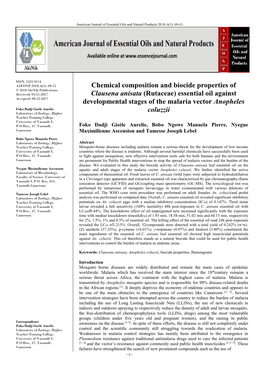 Chemical Composition and Biocide Properties of Clausena Anisata