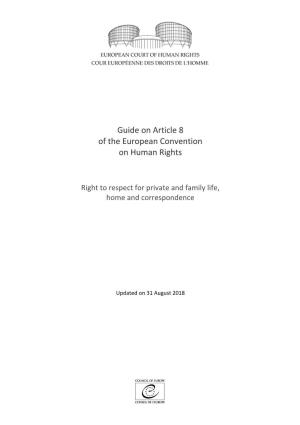 Guide on Article 8 of the European Convention on Human Rights