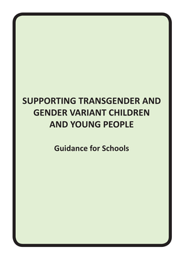 Supporting Transgender and Gender Variant Children and Young People