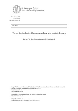 The Molecular Basis of Human Retinal and Vitreoretinal Diseases