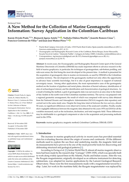 A New Method for the Collection of Marine Geomagnetic Information: Survey Application in the Colombian Caribbean