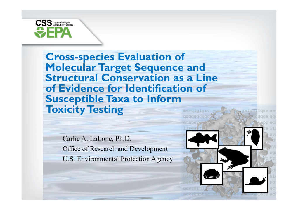 Cross-Species Evaluation of Molecular Target Sequence and Structural