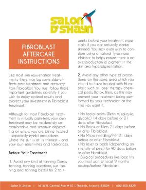Fibroblast Aftercare Instructions
