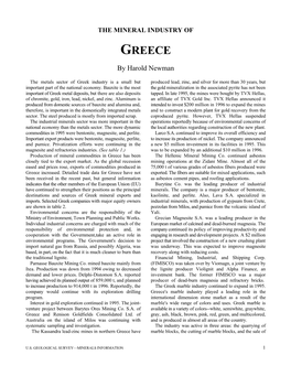 1995, the Mines Were Bought by TVX Hellas, of Chromite, Gold, Iron, Lead, Nickel, and Zinc