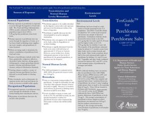 Toxguide for Perchlorate and Perchlorate Salts