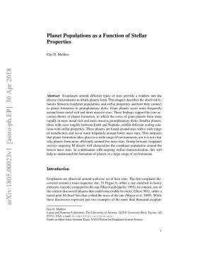 Planet Populations As a Function of Stellar Properties