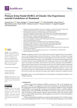 Primary Extra-Nodal DLBCL of Glands: Our Experiences Outside Guidelines of Treatment