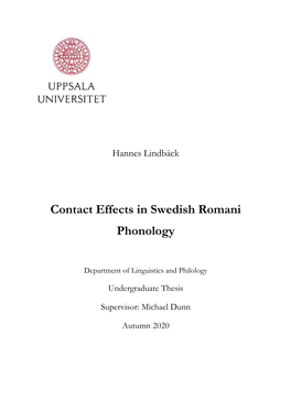 Contact Effects in Swedish Romani Phonology