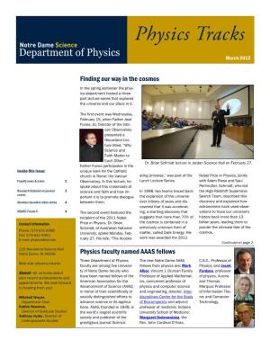 Finding Our Way in the Cosmos Physics Faculty Named AAAS Fellows