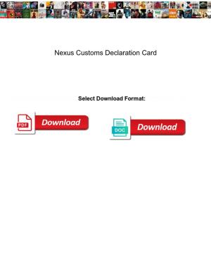 Nexus Customs Declaration Card