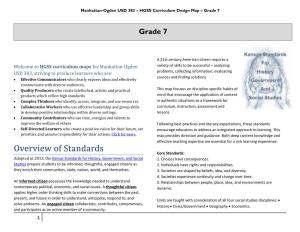 Overview of Standards Core Standards: Adopted in 2013, the Kansas Standards for History, Government, and Social 1
