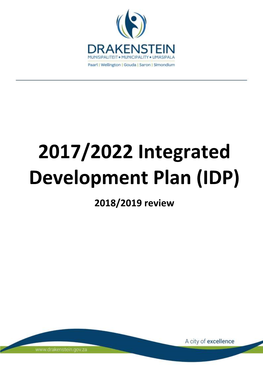 2017/2022 Integrated Development Plan (Idp)| 2018/2019 Review