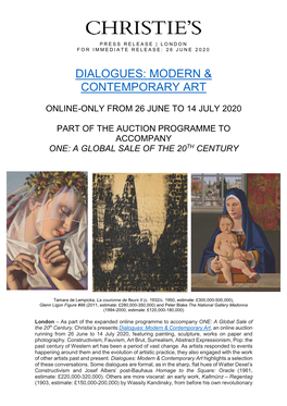 Dialogues: Modern & Contemporary Art