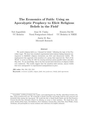 Using an Apocalyptic Prophecy to Elicit Religious Beliefs in the Field∗