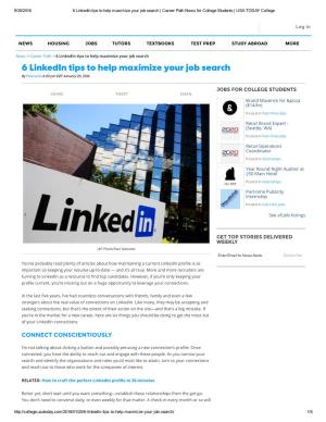 6 Linkedin Tips to Help Maximize Your Job Search | Career Path News for College Students | USA TODAY College