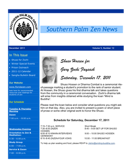 Southern Palm Zen News