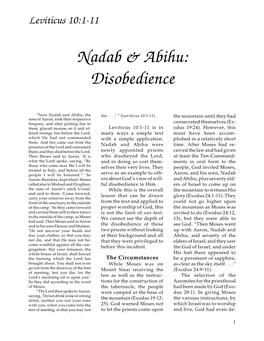 Nadab and Abihu: Disobedience