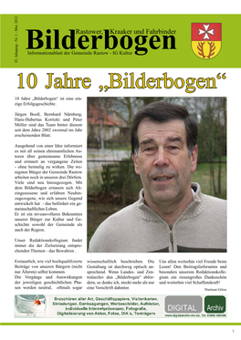 10 Jahre „Bilderbogen“ 10 Jahre „Bilderbogen“ Ist Eine Ein- Zige Erfolgsgeschichte