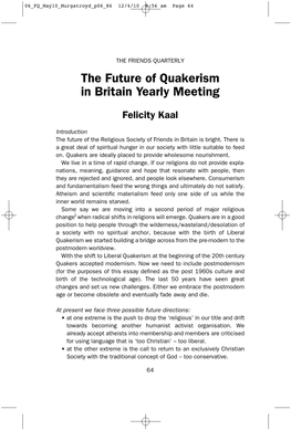 The Future of Quakerism in Britain Yearly Meeting