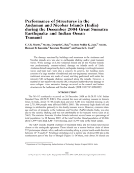 Performance of Structures in the Andaman and Nicobar Islands (India) During the December 2004 Great Sumatra Earthquake and Indian Ocean Tsunami