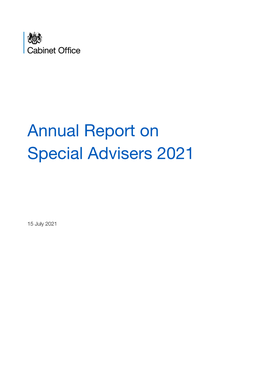 Annual Report on Special Advisers 2021