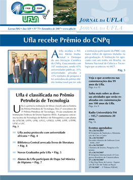 Ufla Recebe Prêmio Do Cnpq