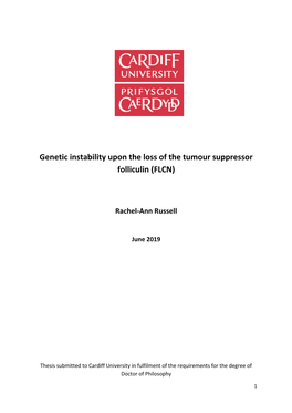 Genetic Instability Upon the Loss of the Tumour Suppressor Folliculin (FLCN)