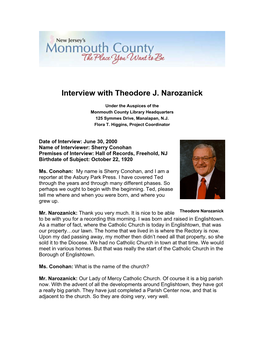 Interview with Theodore Narozanick