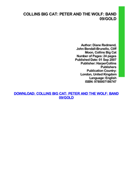 Collins Big Cat: Peter and the Wolf: Band 09/Gold