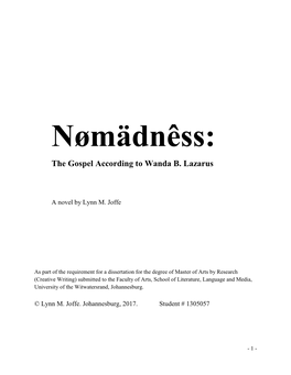 Nømädnêss: the Gospel According to Wanda B