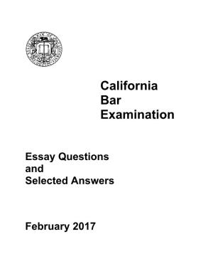 Essay Questions and Selected Answers, February 2017