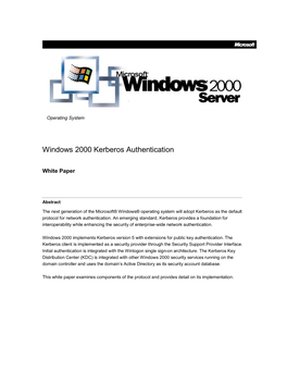 Windows 2000 Kerberos Authentication