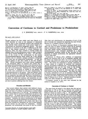Conversion of Cortisone to Cortisol and Prednisone to Prednisolone