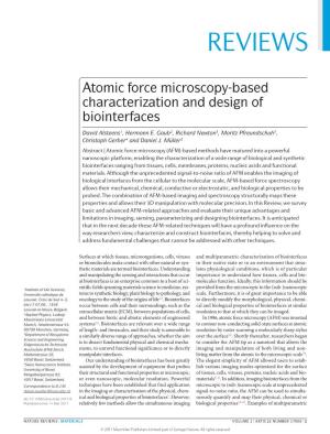 Atomic Force Microscopy-Based Characterization and Design of Biointerfaces