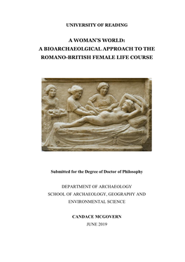 A Bioarchaeolgical Approach to the Romano-British Female Life Course