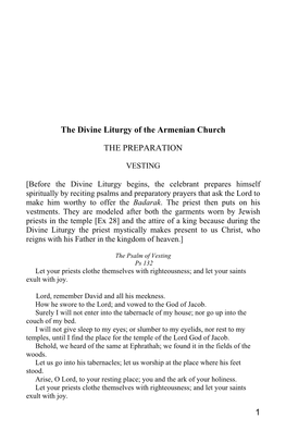 The Divine Liturgy of the Armenian Church