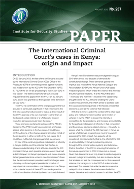 The International Criminal Court's Cases in Kenya