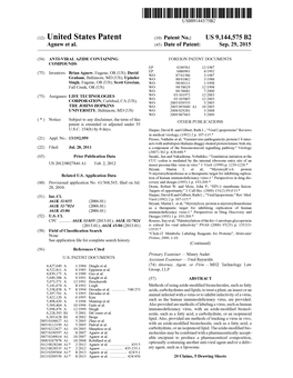 (12) United States Patent (10) Patent No.: US 9,144,575 B2 Agnew Et Al