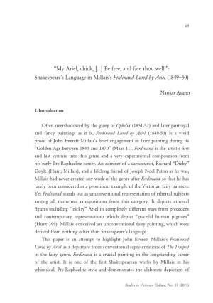 Shakespeare's Language in Millais's Ferdinand Lured by Ariel