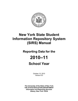 (SIRS) Manual School Year