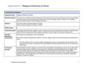 Religious Influences on Rome ​